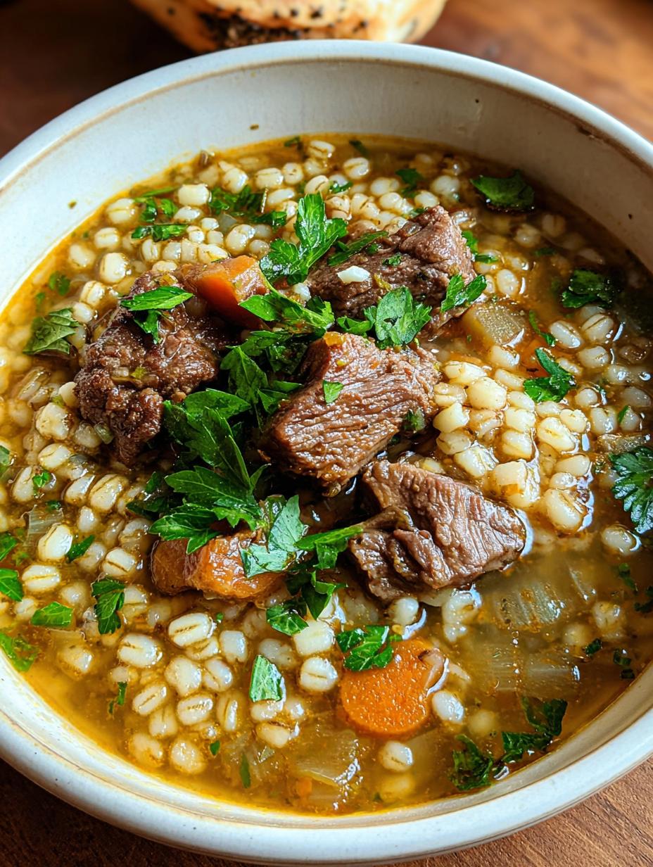 Comforting Beef Barley Soup: 1 Hearty Hug 5 Comforting Beef Barley Soup: 1 Hearty Hug - Comforting Beef Barley Soup - additional detail