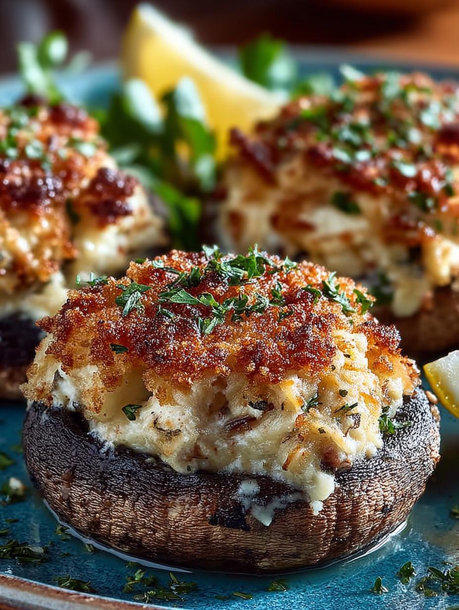 Irresistible Crab Stuffed Portobello Mushrooms Recipe - Crab Stuffed Portobello Mushrooms - additional detail