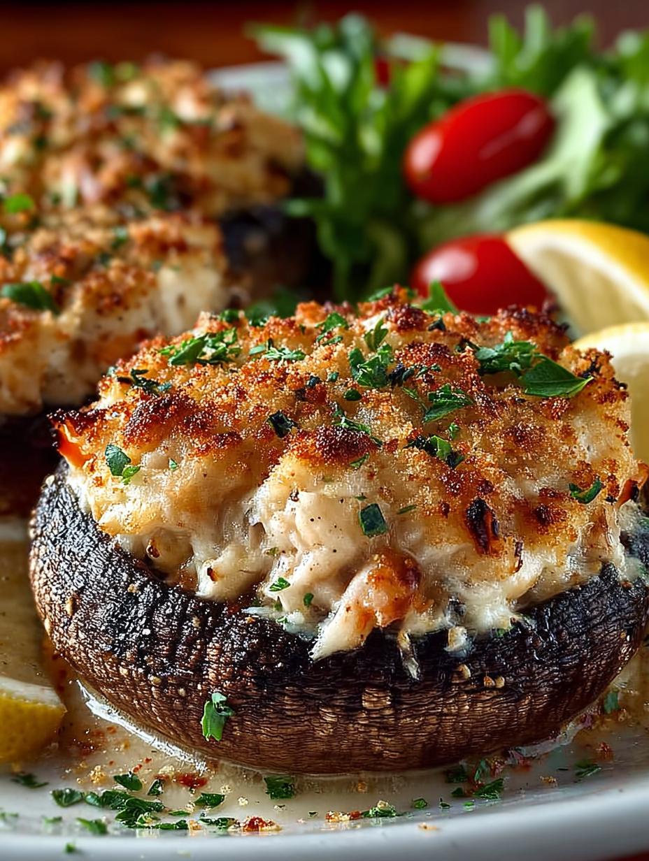 Crab Stuffed Portobello Mushrooms