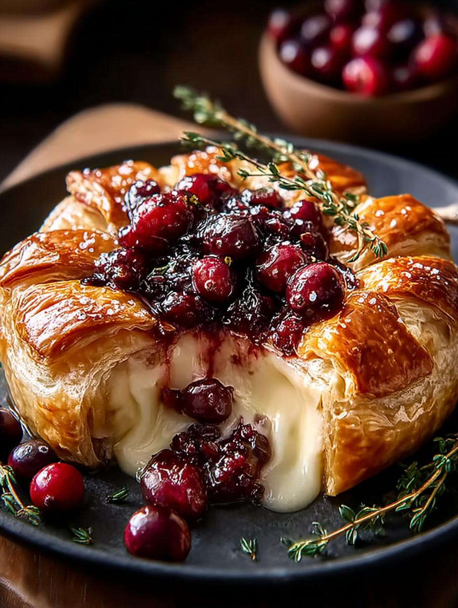 Cranberry Baked Brie: 8 Irresistible Party Bites - Cranberry Baked Brie - additional detail