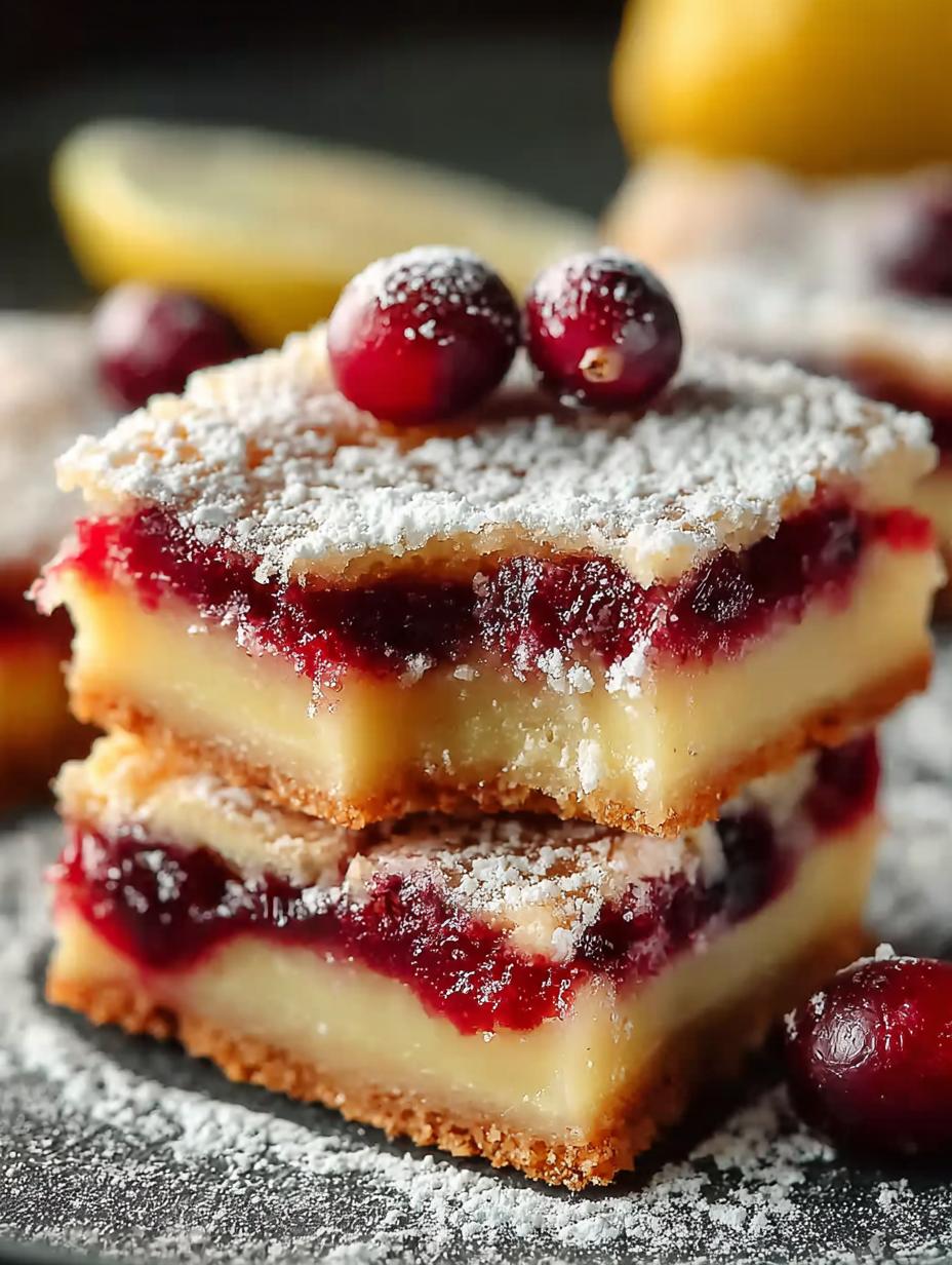 Cranberry Lemon Bars Incredible