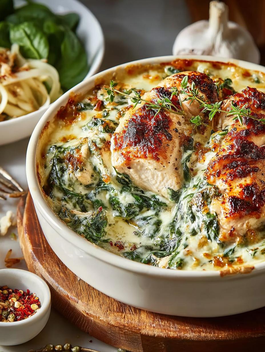Deliciously Creamy Chicken Spinach Casserole Recipe 5 Deliciously Creamy Chicken Spinach Casserole Recipe - Creamy Chicken Spinach Casserole - main visual representation