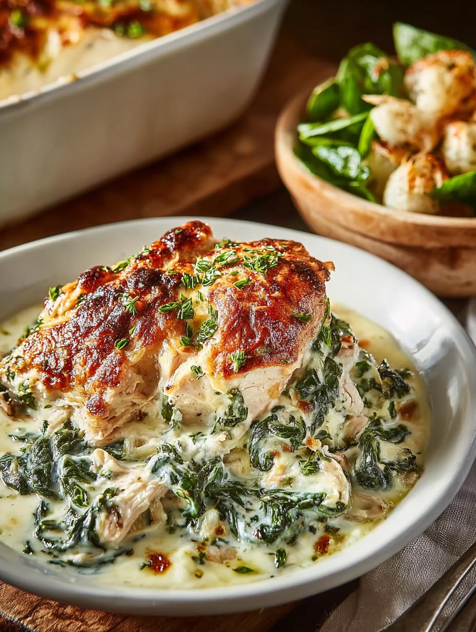 Deliciously Creamy Chicken Spinach Casserole Recipe - Creamy Chicken Spinach Casserole - additional detail