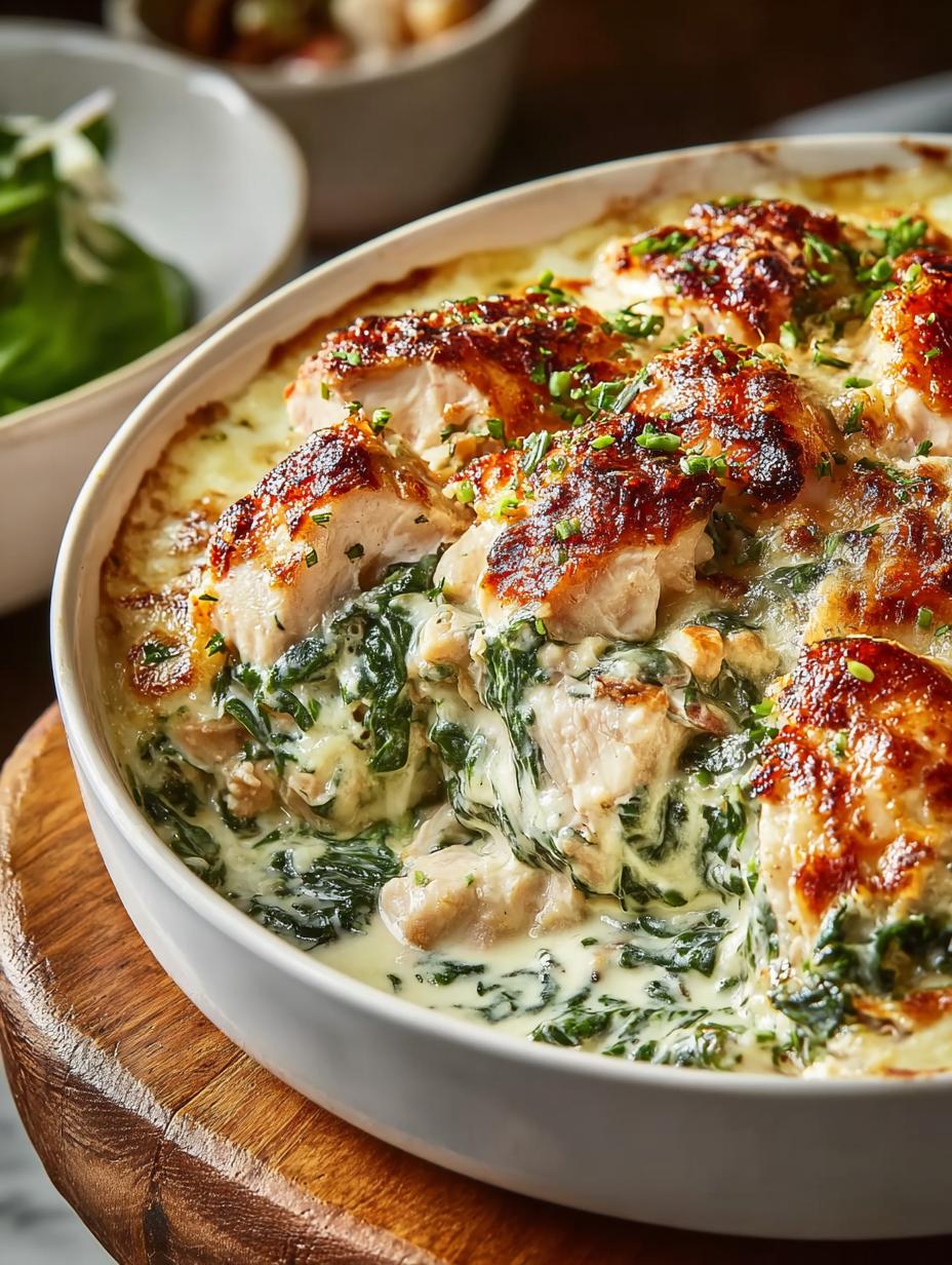 Creamy Chicken Spinach Casserole