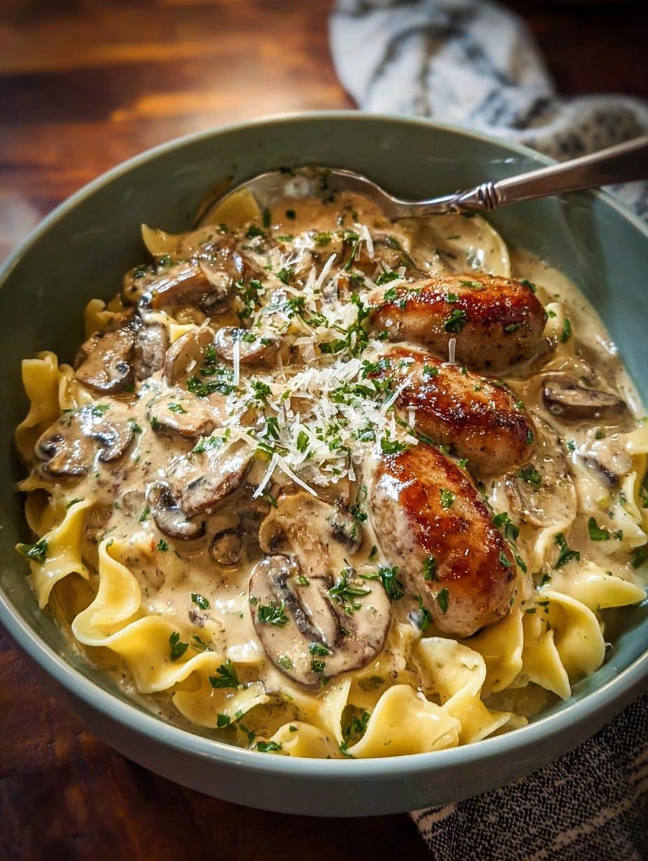 Creamy Sausage Stroganoff Hearty