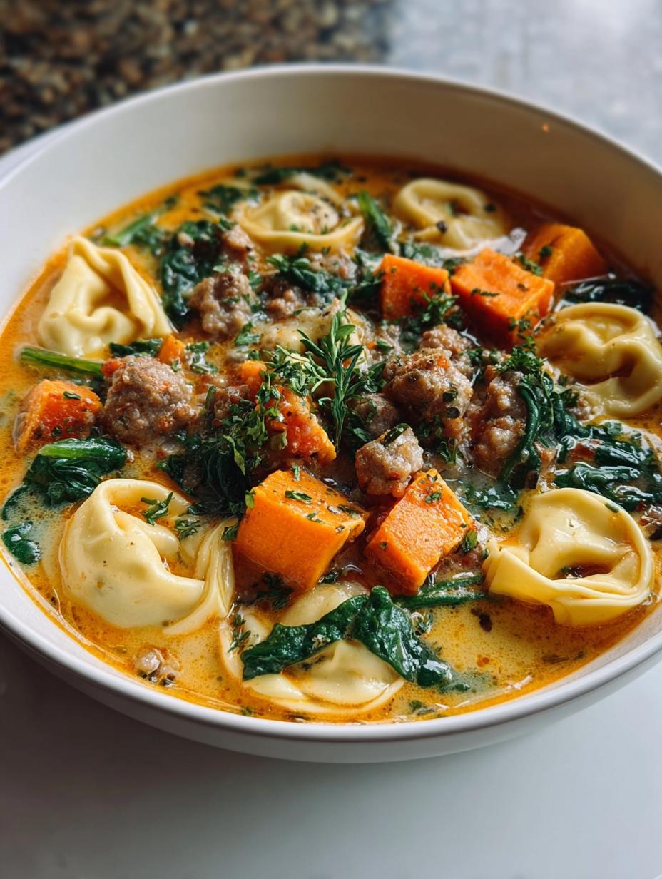 Creamy Sausage Tortellini Soup: Pure Bliss 30 Min 5 Creamy Sausage Tortellini Soup - a hearty and flavorful dish