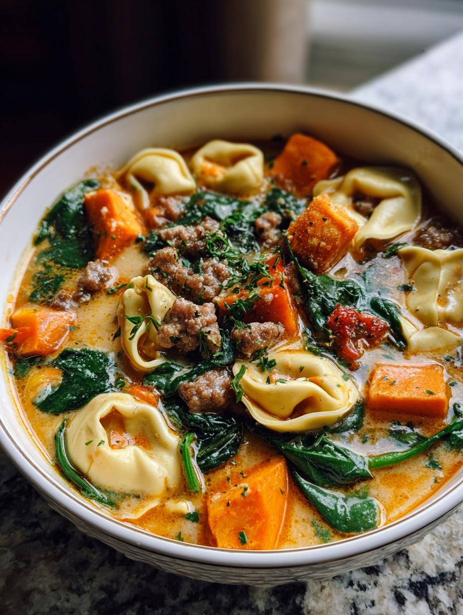 Creamy Sausage Tortellini Soup