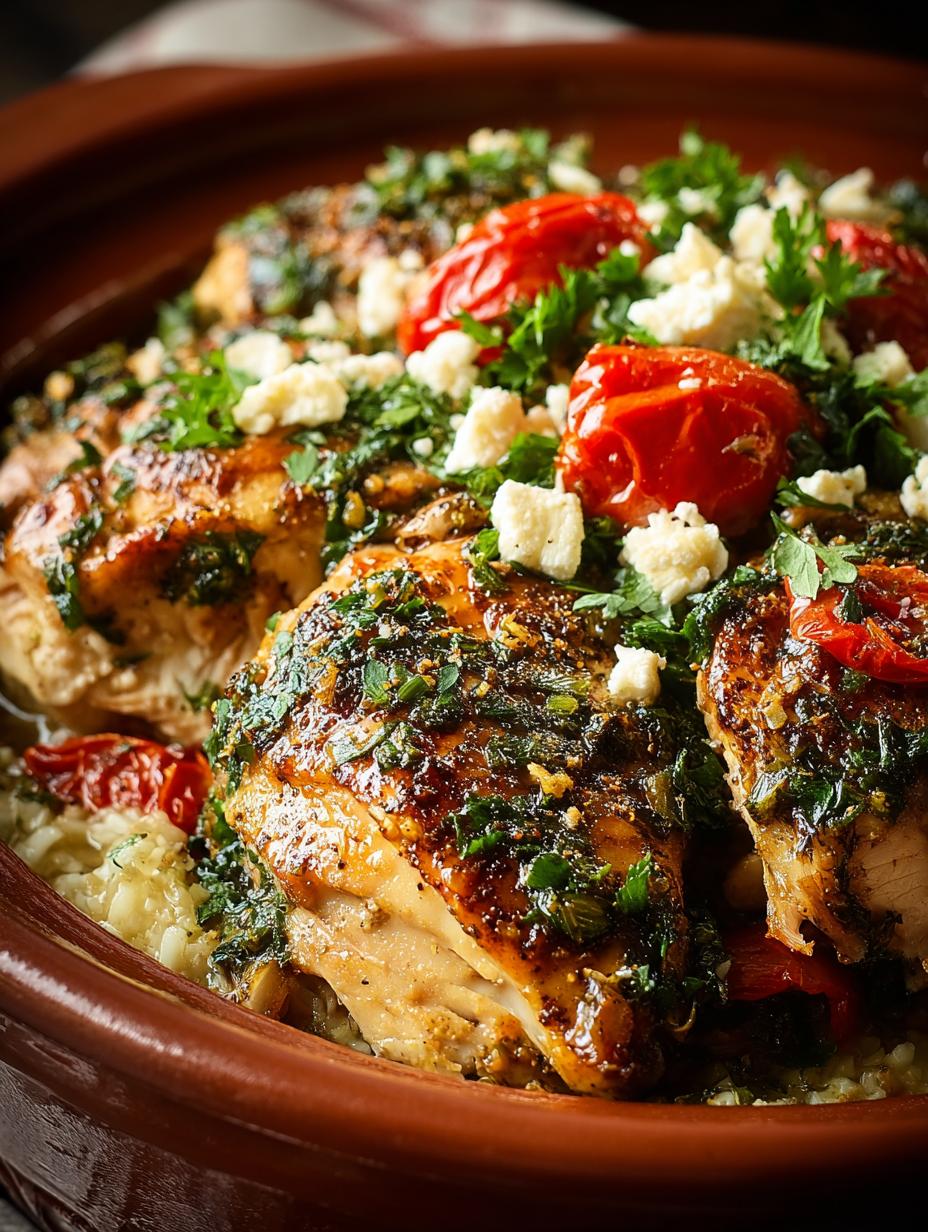 Crock Pot Mediterranean Chicken with Feta and Spinach - Crock Pot Mediterranean Chicken - main visual representation