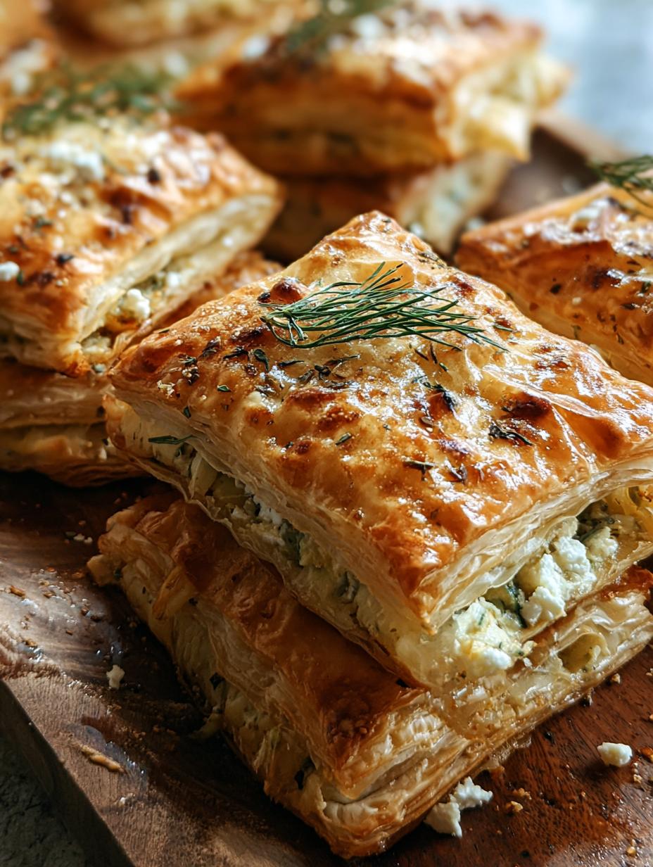 Feta Cheese Puff Pastries - golden baked parcels with feta filling