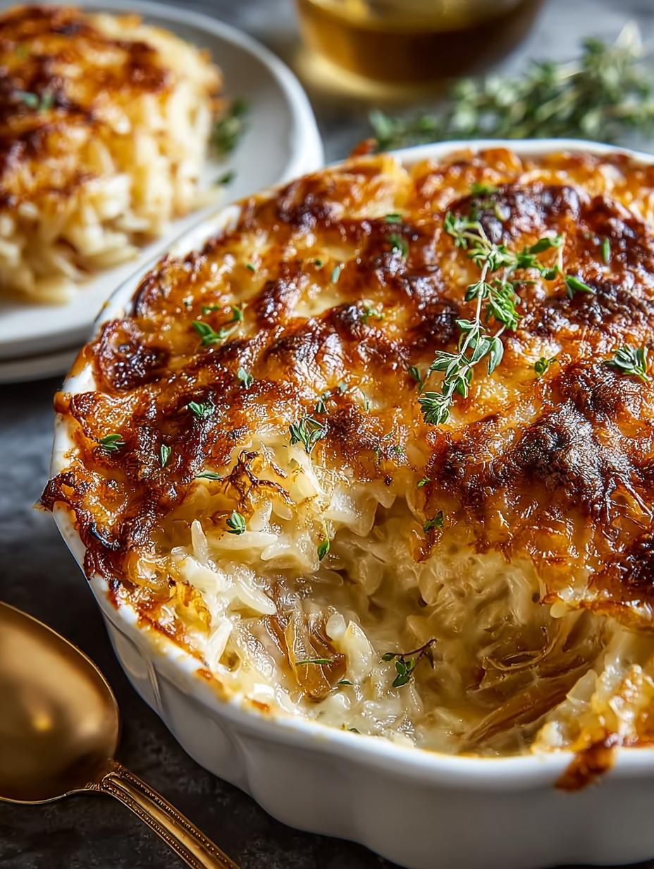 Delicious French Onion Orzo Bake: A Cheesy Delight 6 Delicious French Onion Orzo Bake: A Cheesy Delight - French Onion Orzo Bake - additional detail