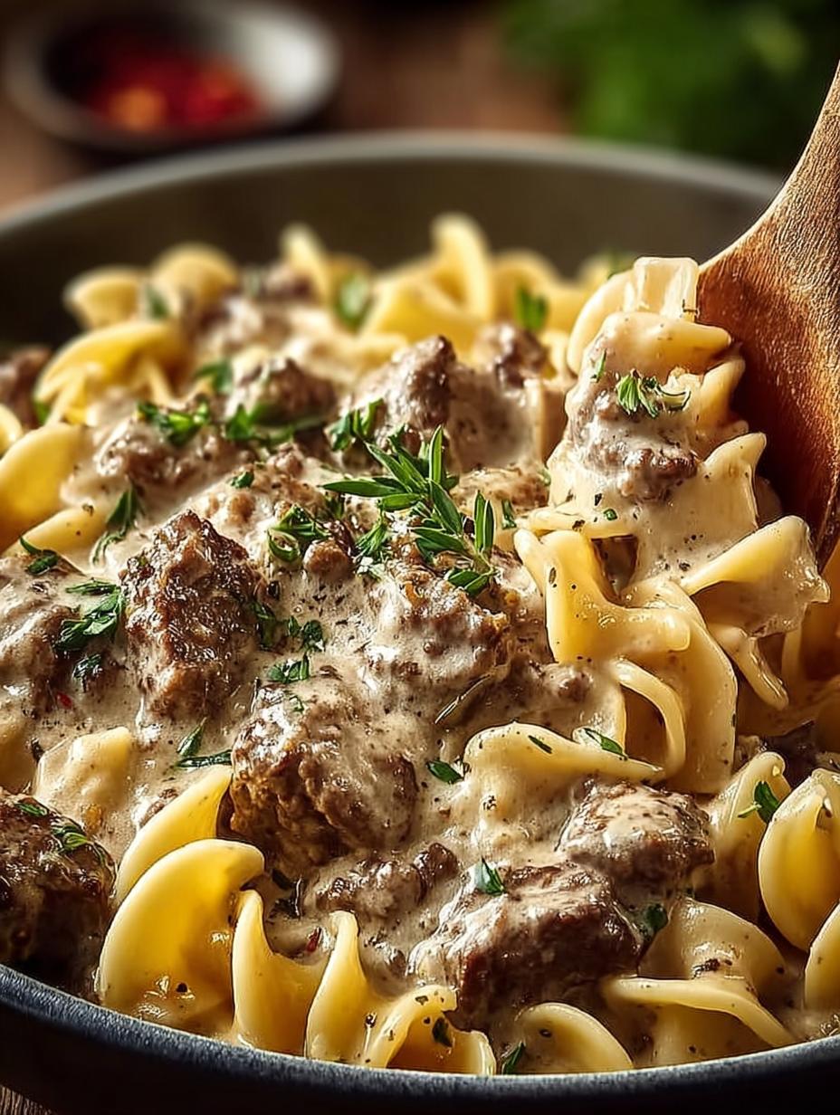 Delicious Ground Beef Stroganoff in 30 Minutes - Ground Beef Stroganoff - additional detail
