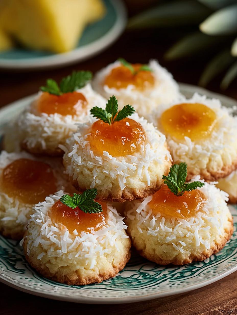 Hawaiian Pineapple Coconut Thumbprint Cookies You Must Try - Hawaiian Pineapple Coconut Thumbprint - additional detail