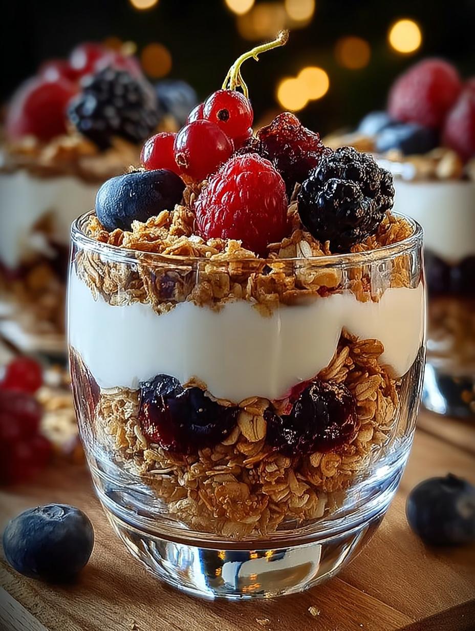 Holiday Granola Yogurt Parfaits: 5 Festive Layers 5 Holiday Granola Yogurt Parfaits: 5 Festive Layers - Holiday Granola Yogurt Parfaits - main visual representation