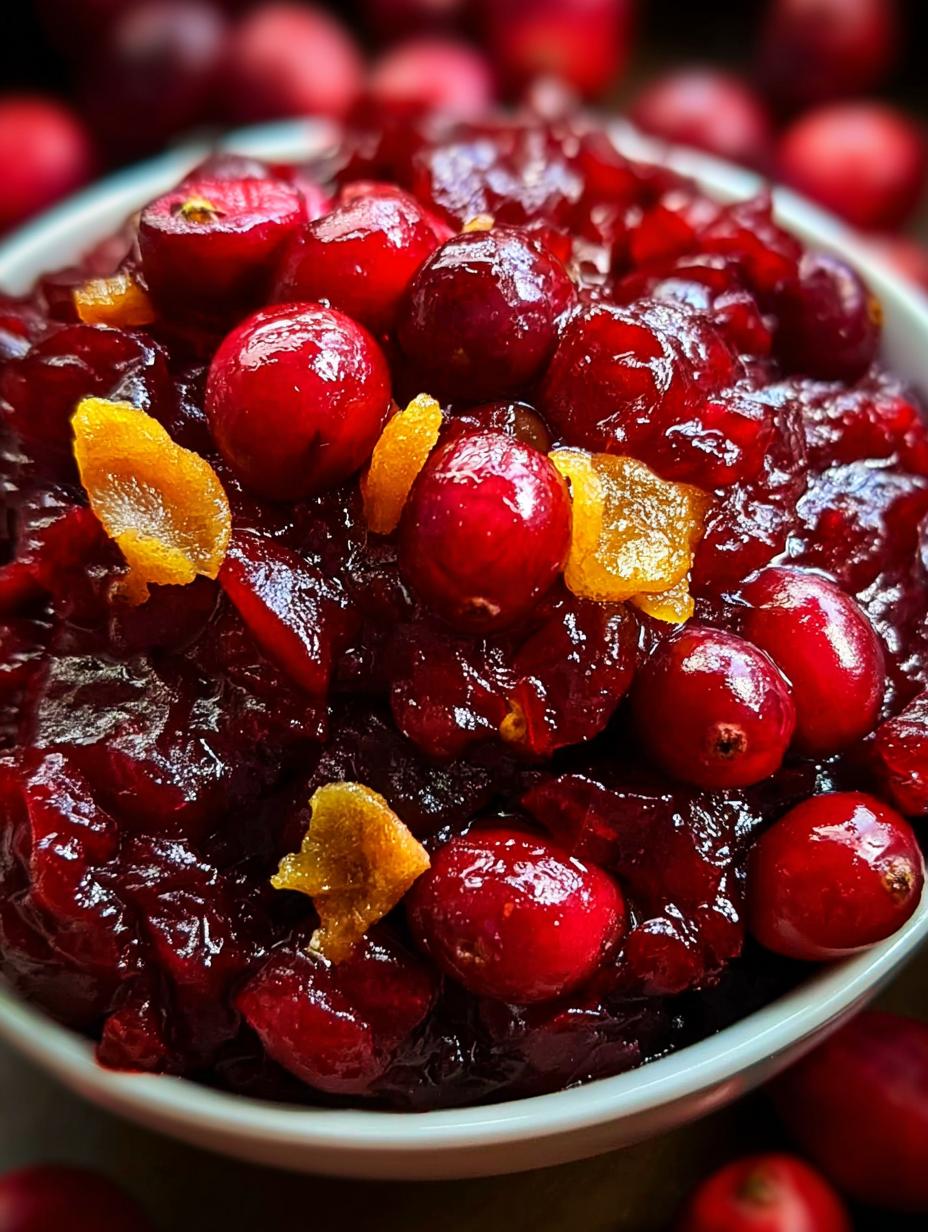Irresistible Festive Cranberry Relish: Quick Holiday Joy - Close-up of vibrant cranberry relish in a bowl