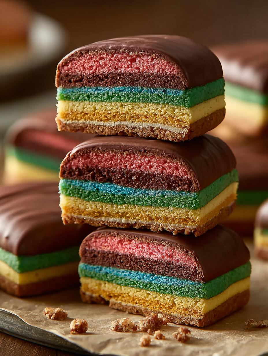 Italian Rainbow Cookies: 10 Layers of Deliciousness - Italian Rainbow Cookies - additional detail