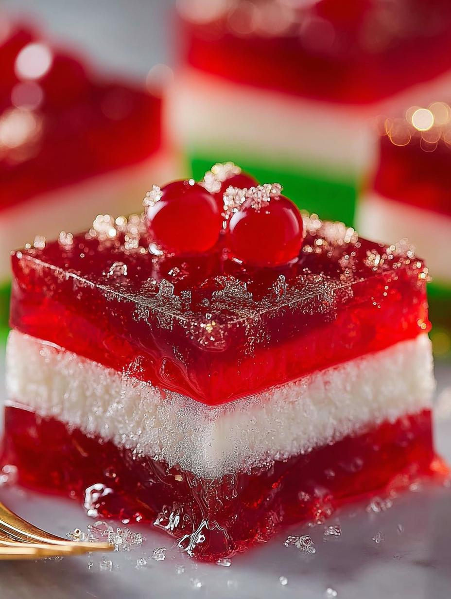 Easy Layered Christmas Jello: A Festive Delight - Layered Christmas Jello - additional detail