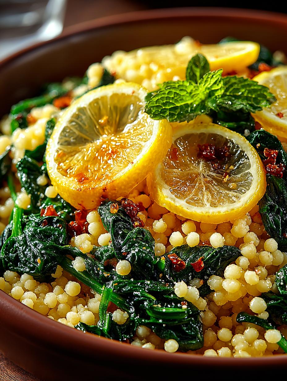 Lemony Spinach Couscous