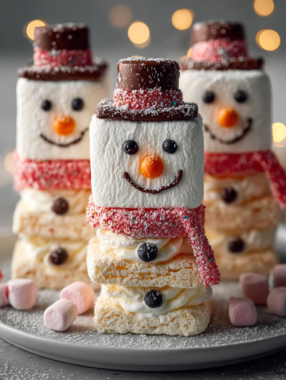 Marshmallow Snowman Stacker Treats