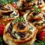 Mushroom Cheese Pinwheels