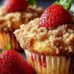 Orange Strawberry Muffins Streusel