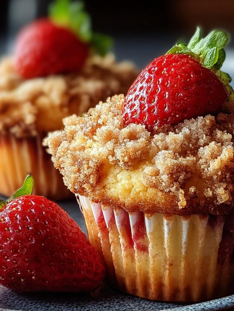 Orange Strawberry Muffins Streusel