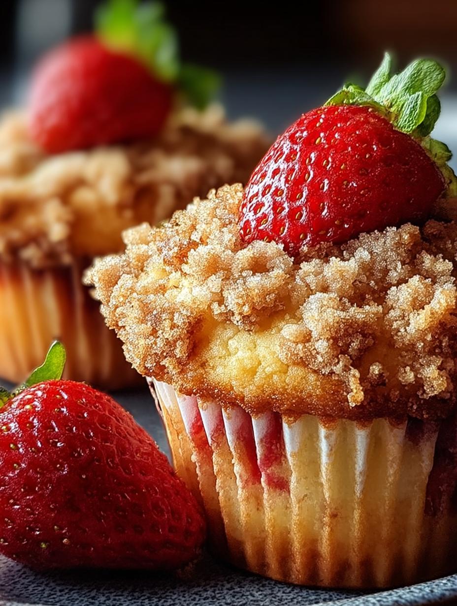 Orange Strawberry Muffins Streusel