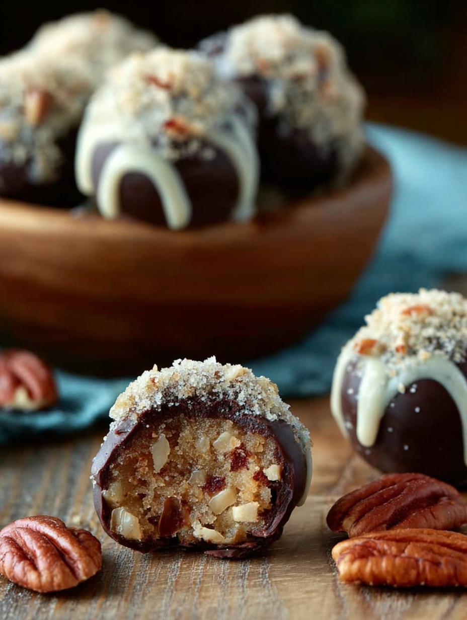 Delicious Pecan Pie Truffles: 36 Irresistible Treats 6 Delicious Pecan Pie Truffles: 36 Irresistible Treats - Pecan Pie Truffles - additional detail