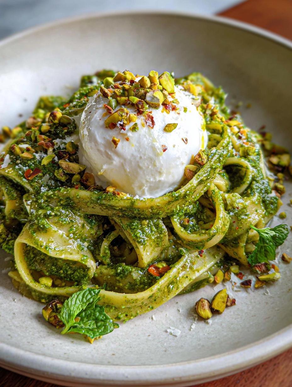 Pistachio Pesto Pasta Burrata