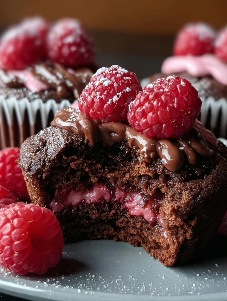 Decadent Raspberry Chocolate Lava Cupcakes in 30 Minutes 5 Decadent Raspberry Chocolate Lava Cupcakes - close-up of gooey center