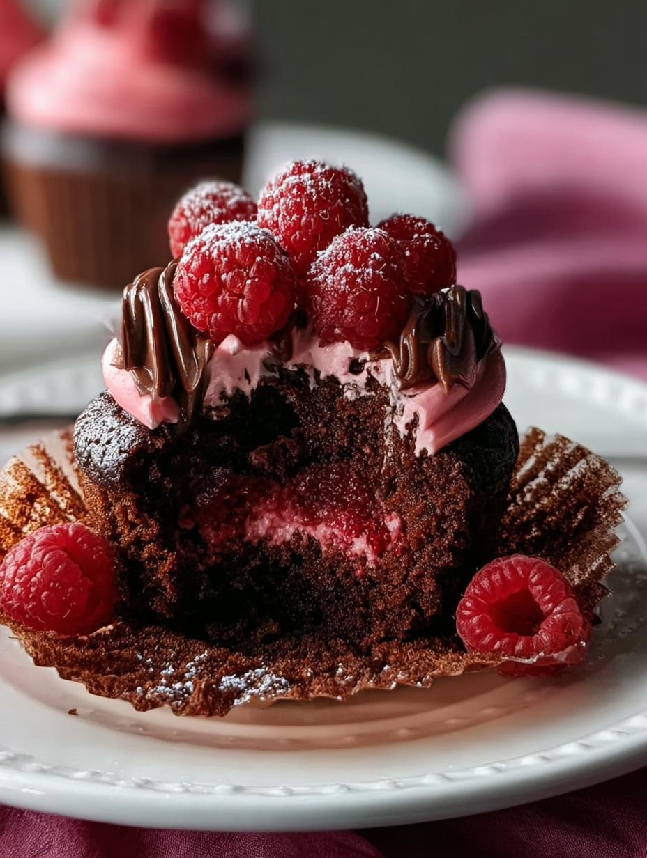 Decadent Raspberry Chocolate Lava Cupcakes in 30 Minutes 6 Decadent Raspberry Chocolate Lava Cupcakes - serving suggestion with ice cream