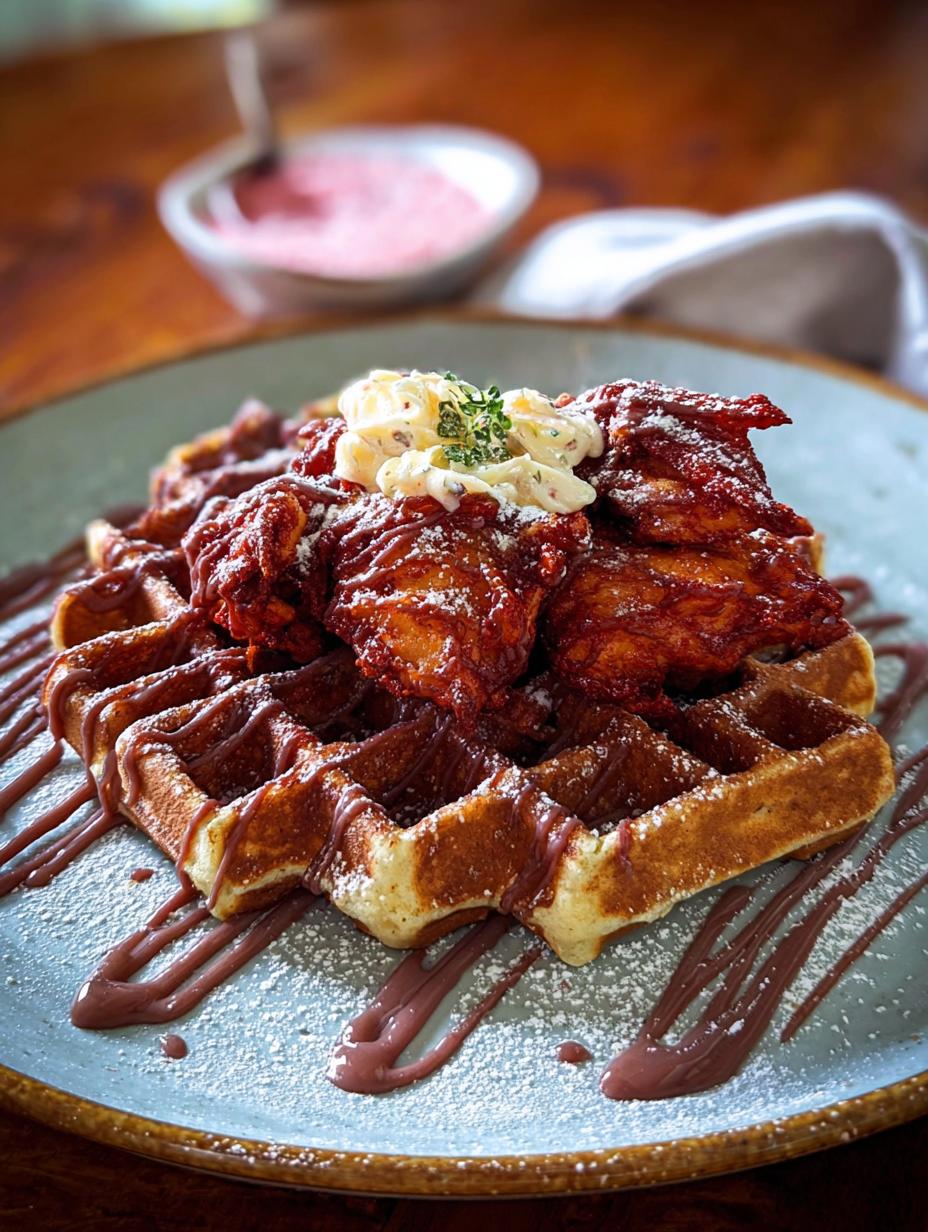 Red Velvet Waffles Chicken