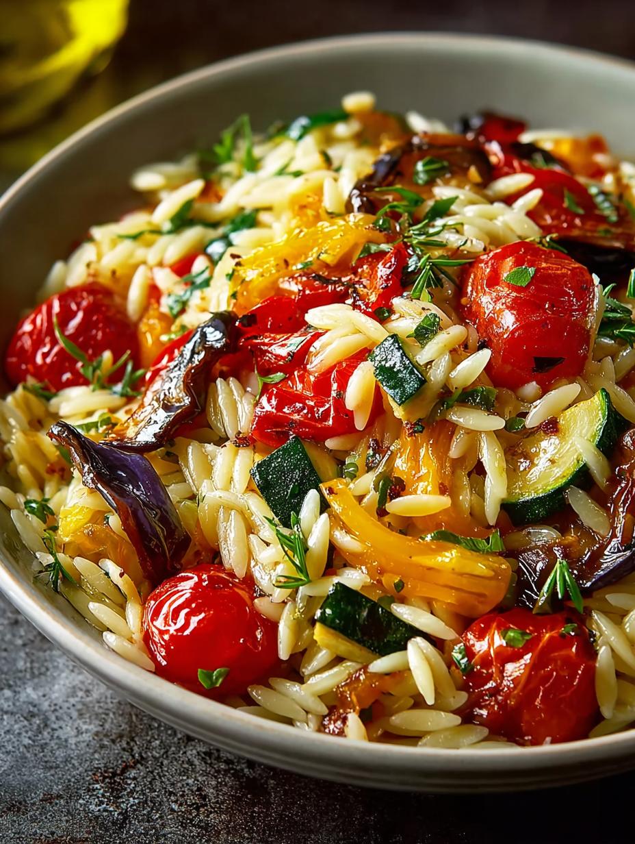Roasted Vegetable Orzo Comforting