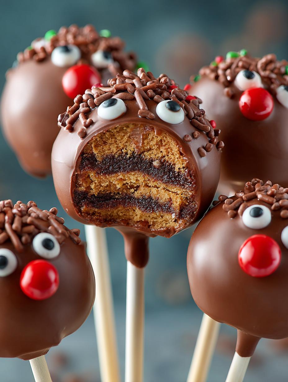 Rudolph Chocolate Cookie Pops