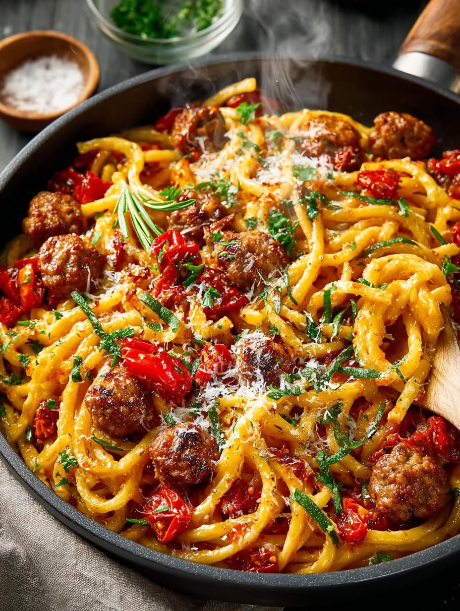 Sausage Pasta Skillet One: A Creamy Delight 5 Sausage Pasta Skillet One: A Creamy Delight - Sausage Pasta Skillet One - main visual representation