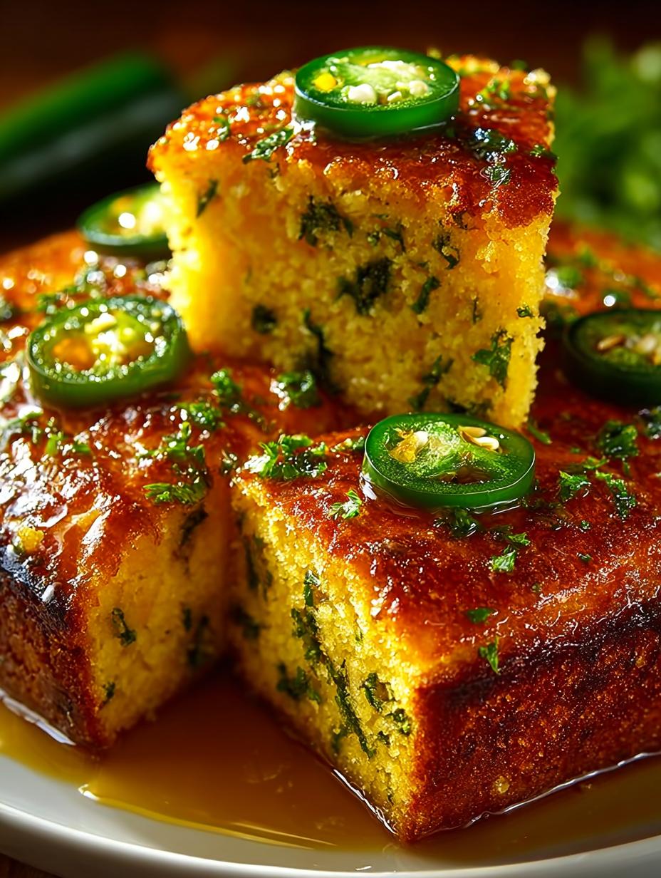 Spicy Jalapeno Cornbread with Sweet Lime Honey Drizzle 6 Spicy Jalapeno Cornbread with Sweet Lime Honey Drizzle - Spicy Jalapeno Cornbread - additional detail