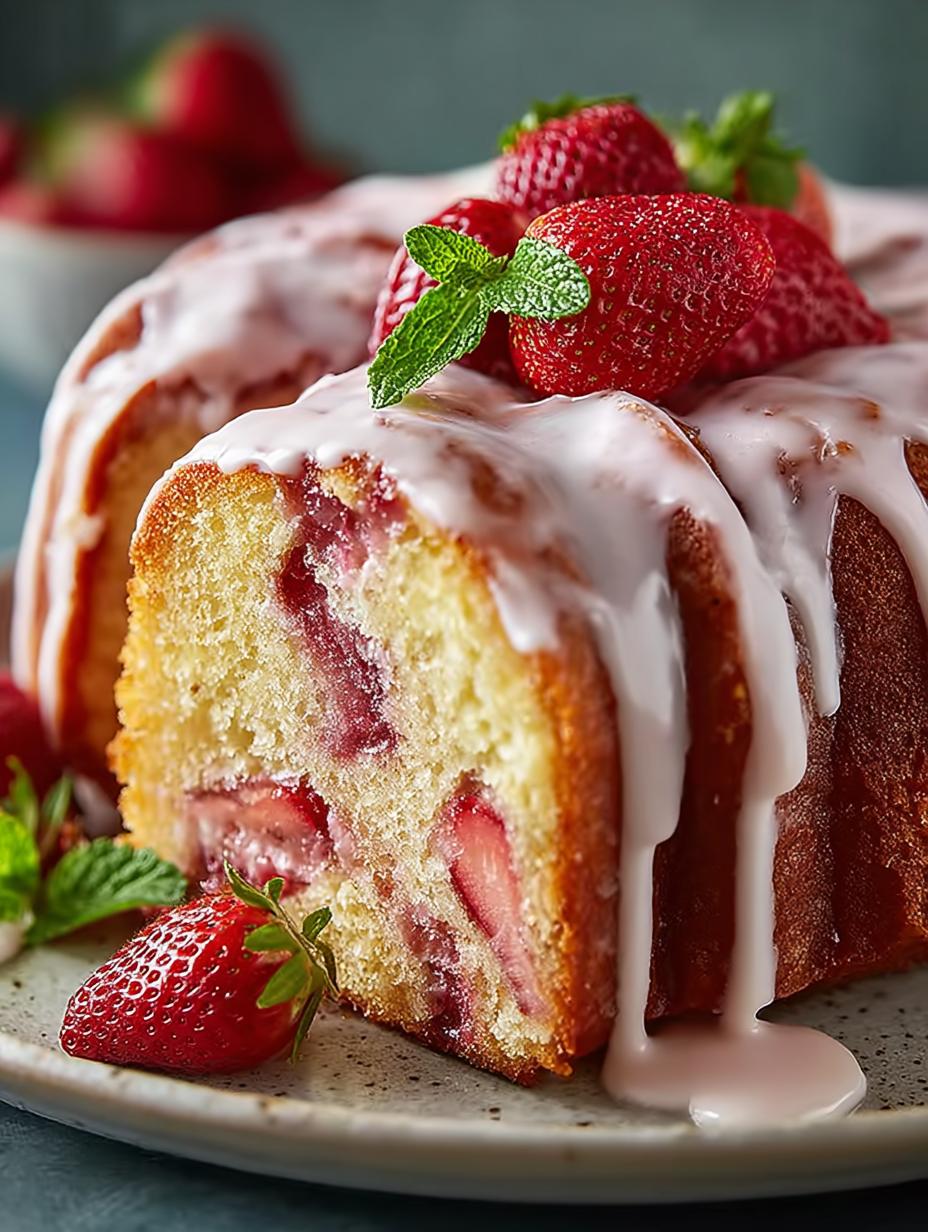 Heavenly Strawberry Milkshake Pound Cake Recipe - Strawberry Milkshake Pound Cake - additional detail