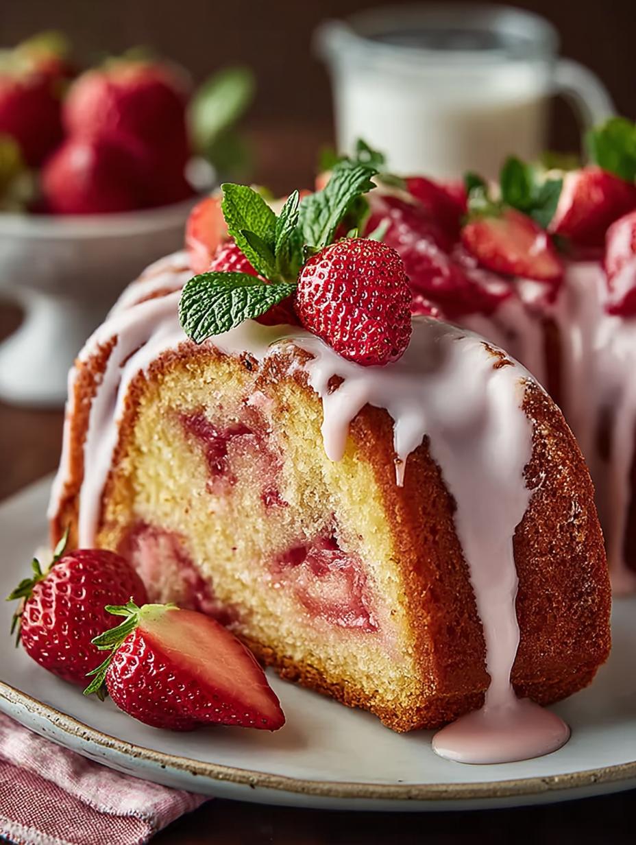 Strawberry Milkshake Pound Cake