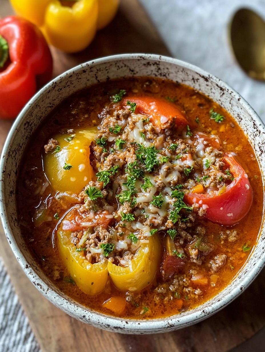 Amazing Stuffed Pepper Soup Ready in Minutes - Stuffed Pepper Soup - main visual representation