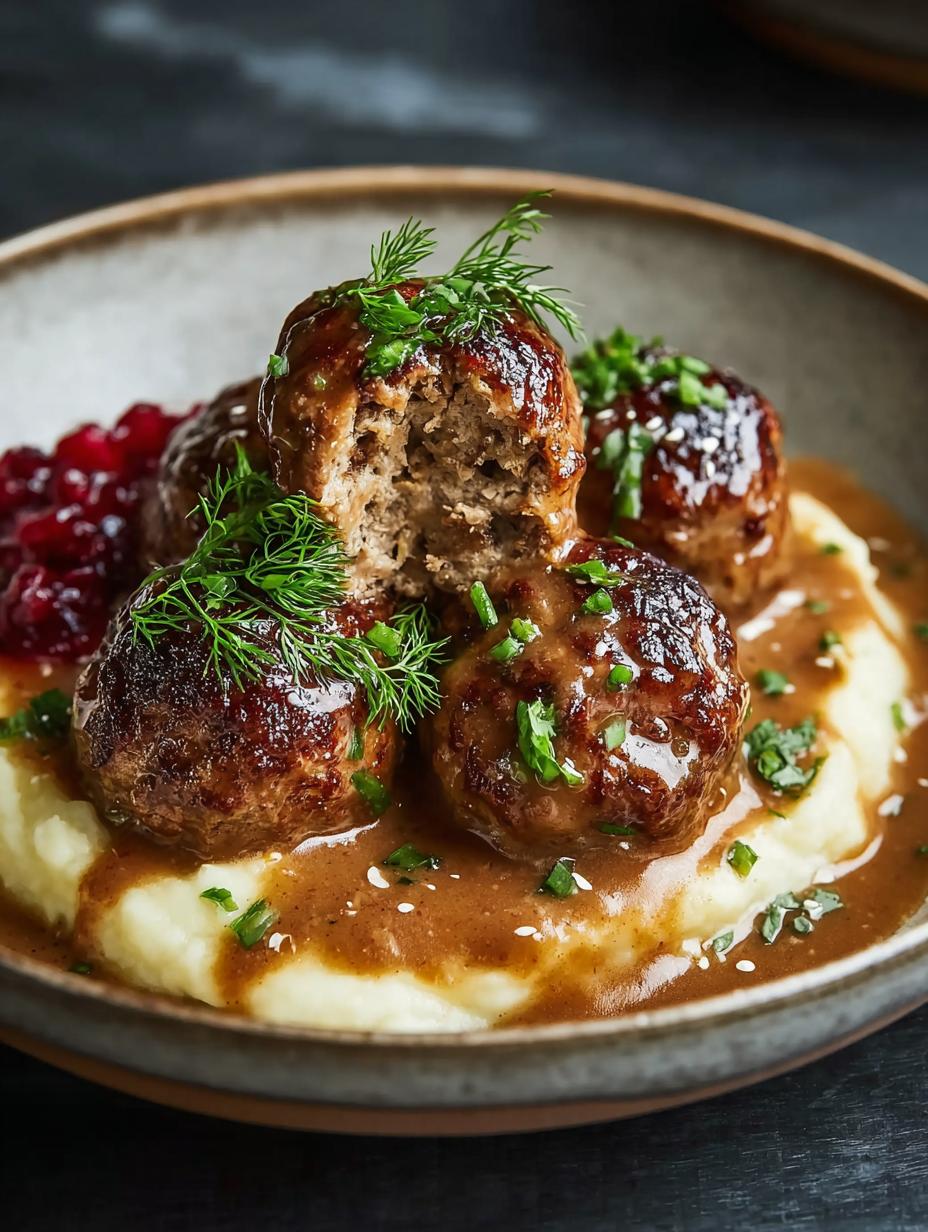 Savory Classic Swedish Meatballs with Creamy Gravy - Swedish Meatballs - additional detail