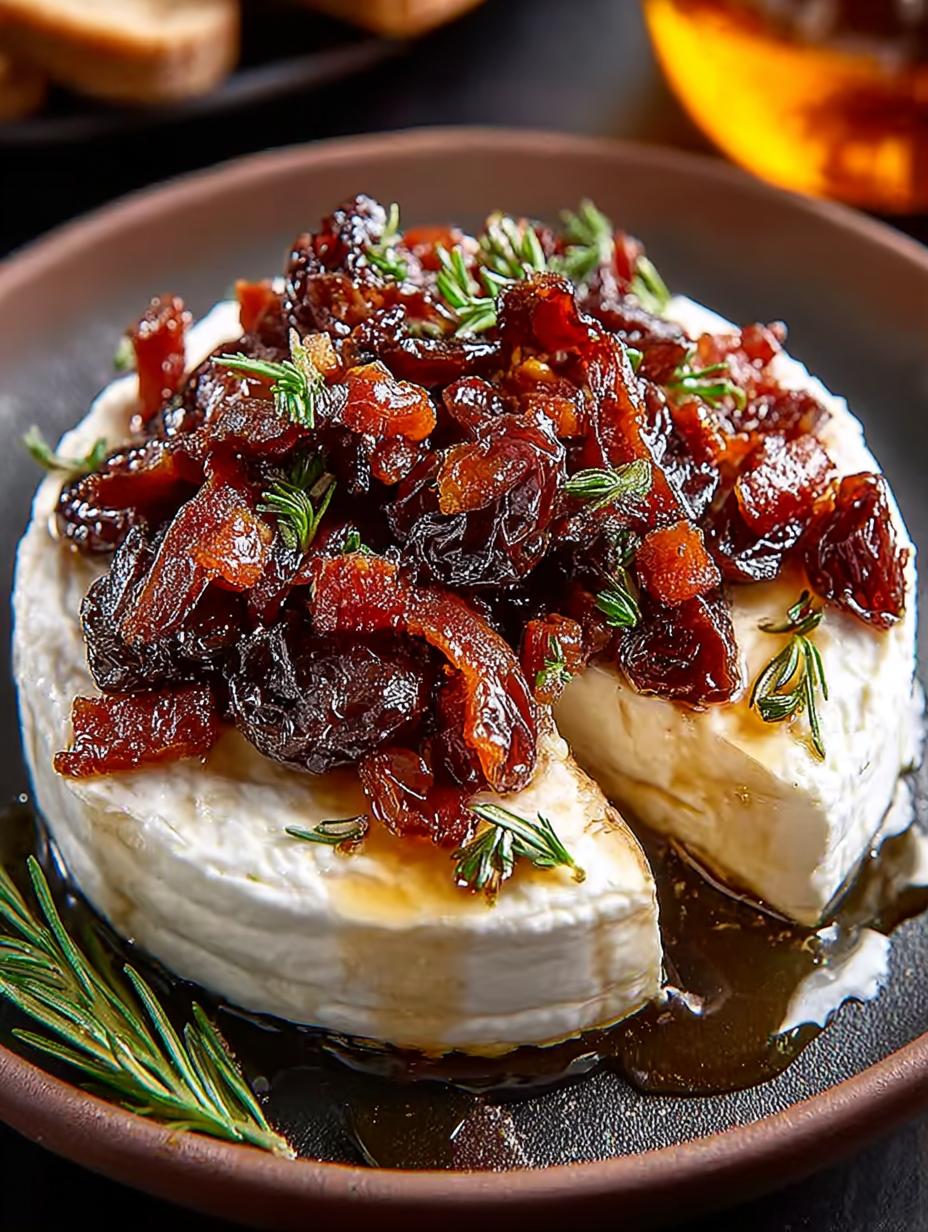 Whipped Goat Cheese with Warm Candied Bacon and Dates - Whipped Goat Cheese with - additional detail