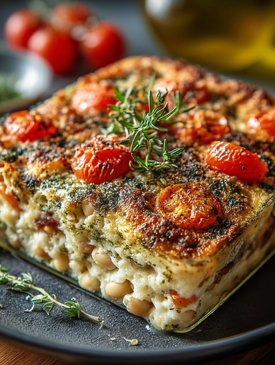 White Bean Pesto Bake