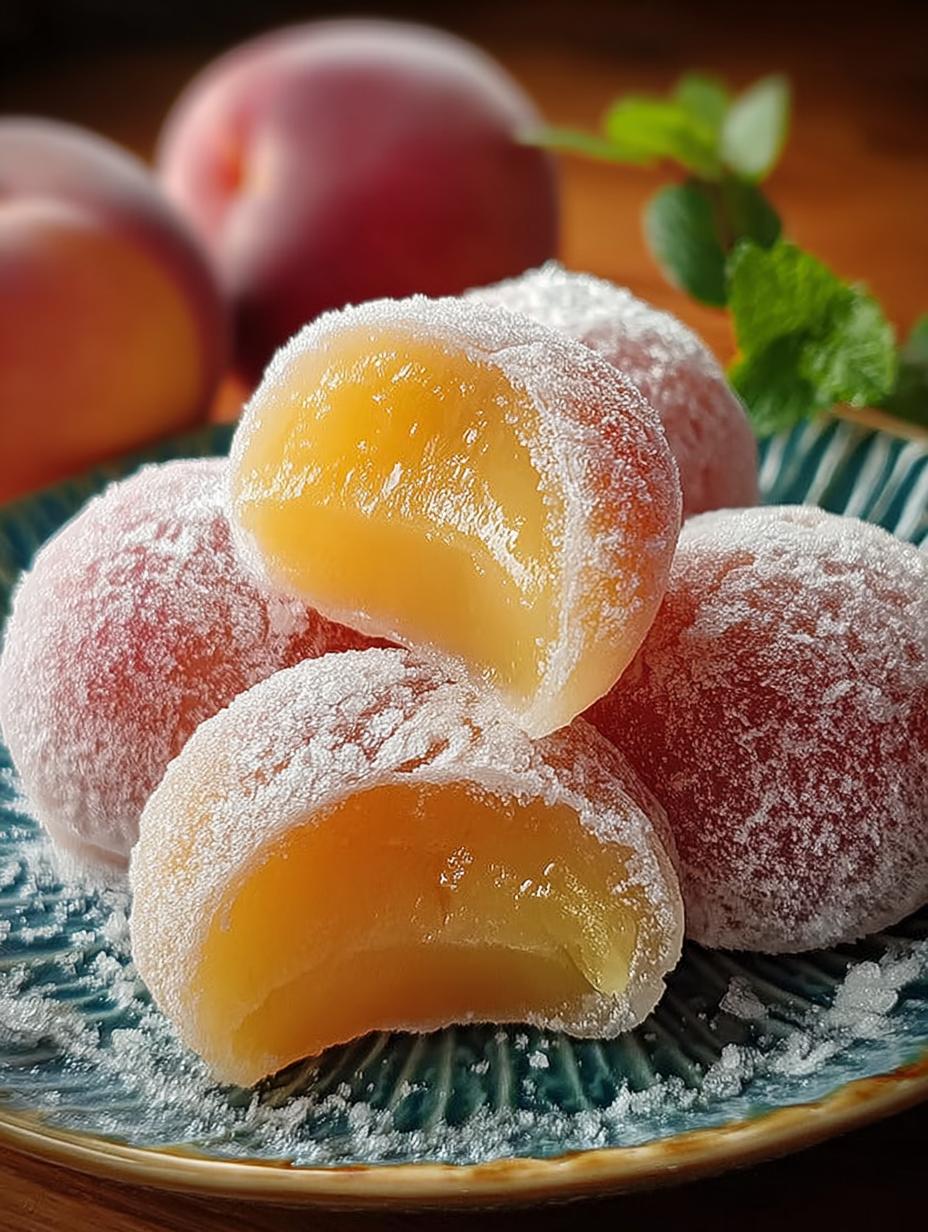 Whole Peach Mochi: 4 Irresistible Bites of Delight - Whole Peach Mochi - additional detail