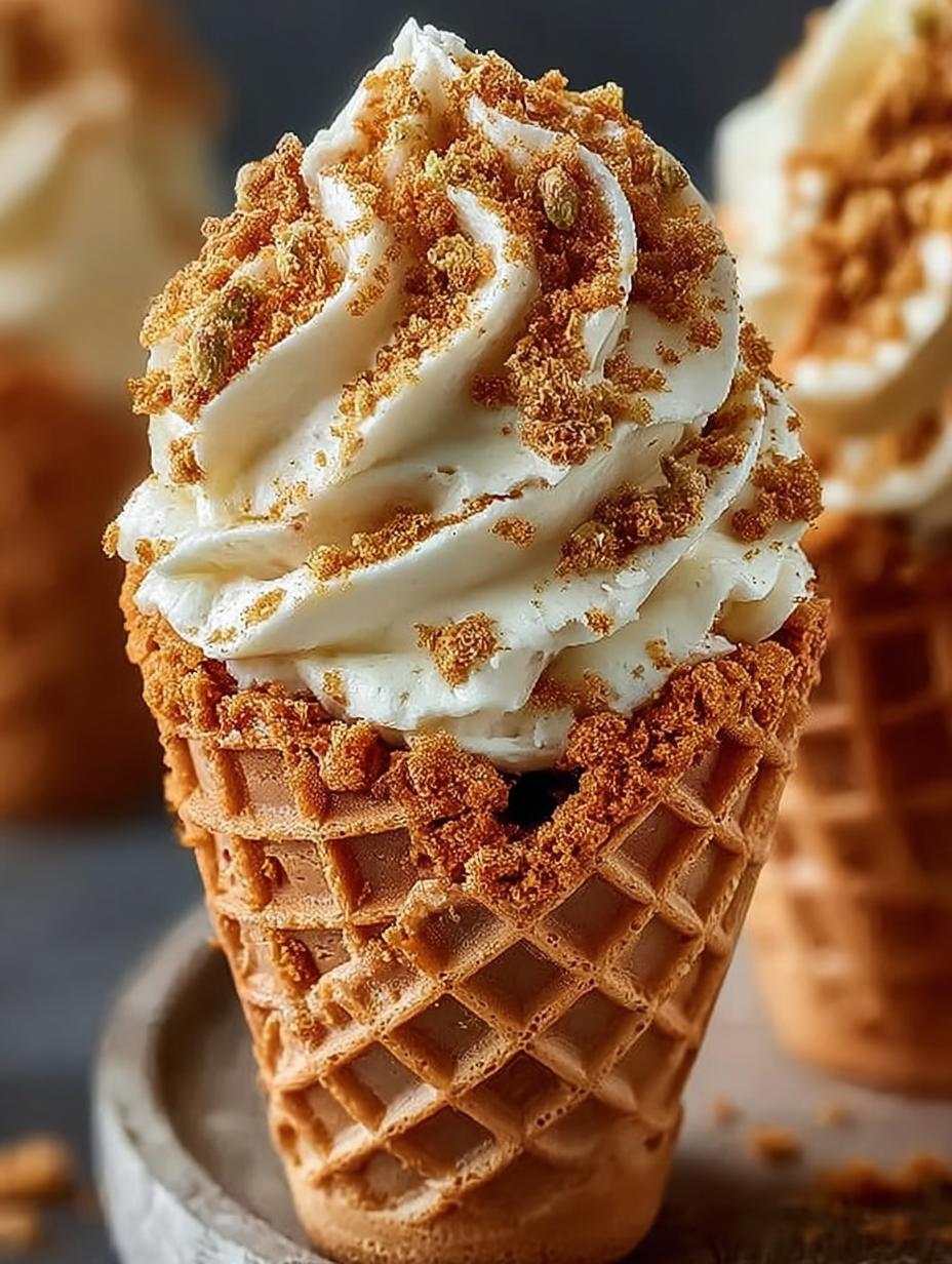 Bake Pumpkin Cheesecake Cones