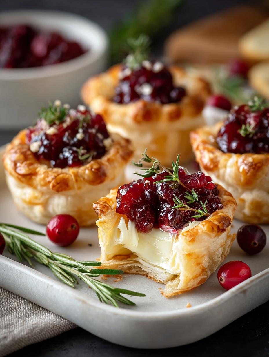 Baked Cranberry Brie Bites: 5 Irresistible Festive Appetizers - Baked Cranberry Brie Bites - additional detail