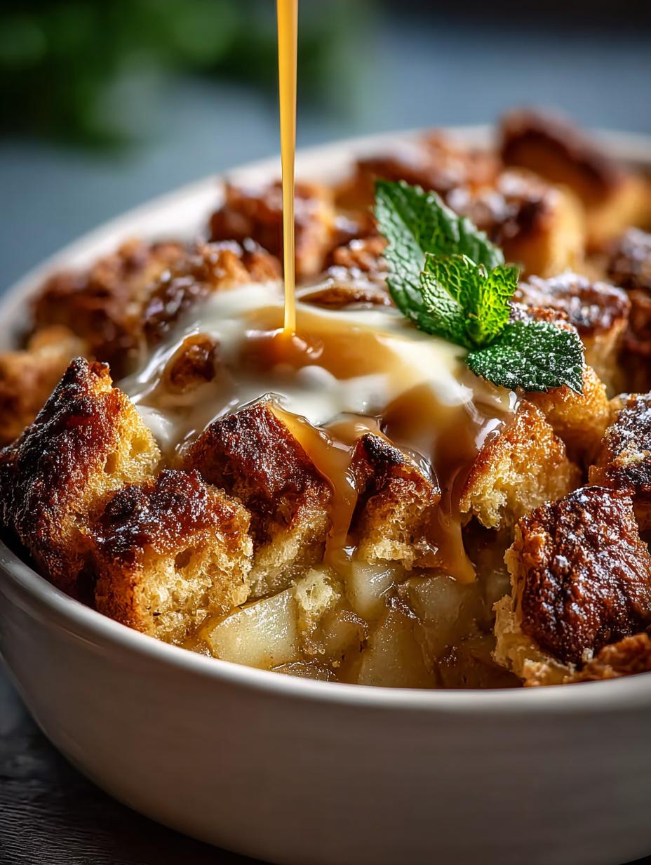 Delicious Cardamom Pear Bread Pudding with Caramel Sauce 5 Delicious Cardamom Pear Bread Pudding with Caramel Sauce - Cardamom Pear Bread Pudding - main visual representation