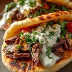 Cheesy Beef Mushroom Pita
