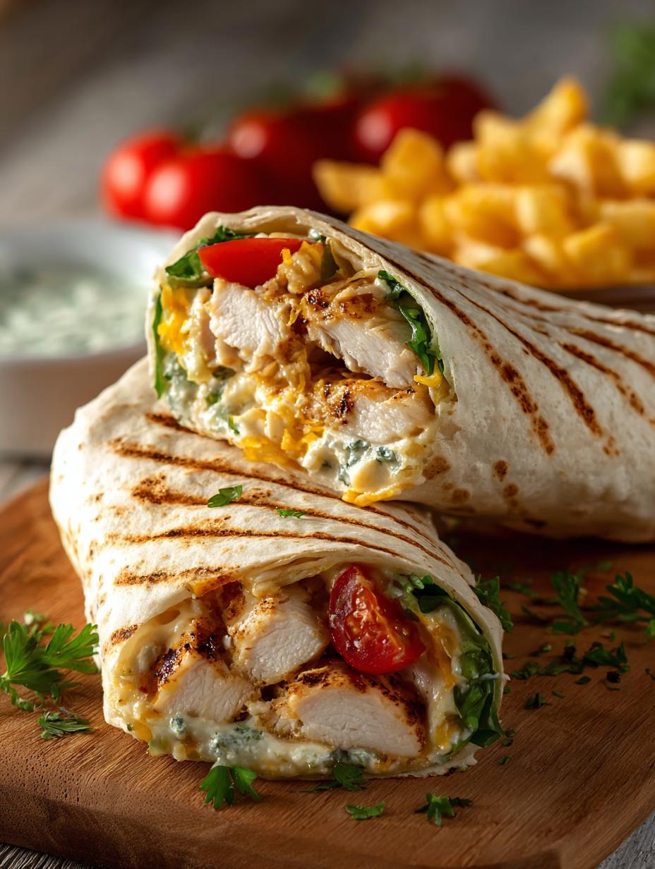 Delicious Cheesy Garlic Chicken Wraps in 20 Minutes 5 Delicious Cheesy Garlic Chicken Wraps in 20 Minutes - Cheesy Garlic Chicken Wraps - main visual representation