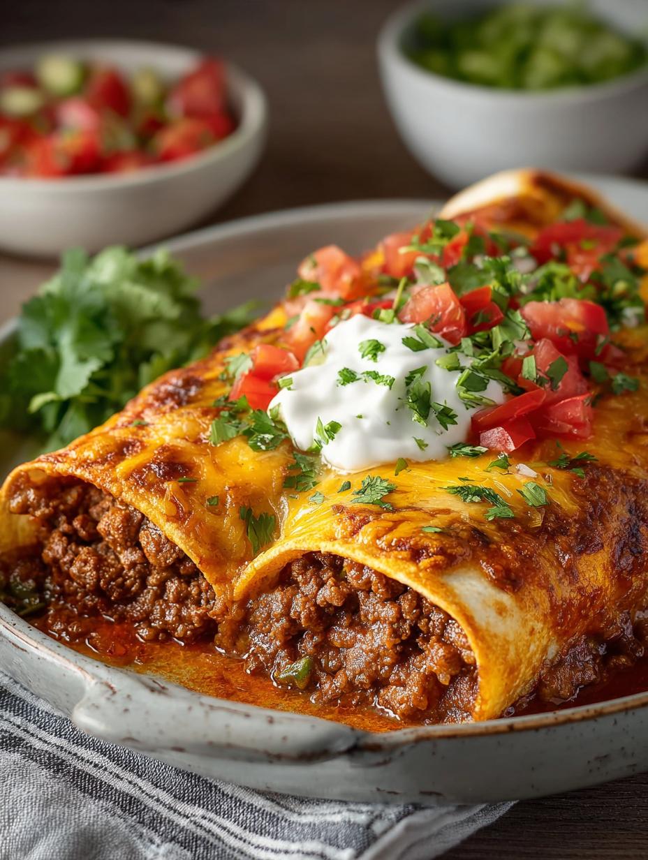 Cheesy Ground Beef Enchiladas