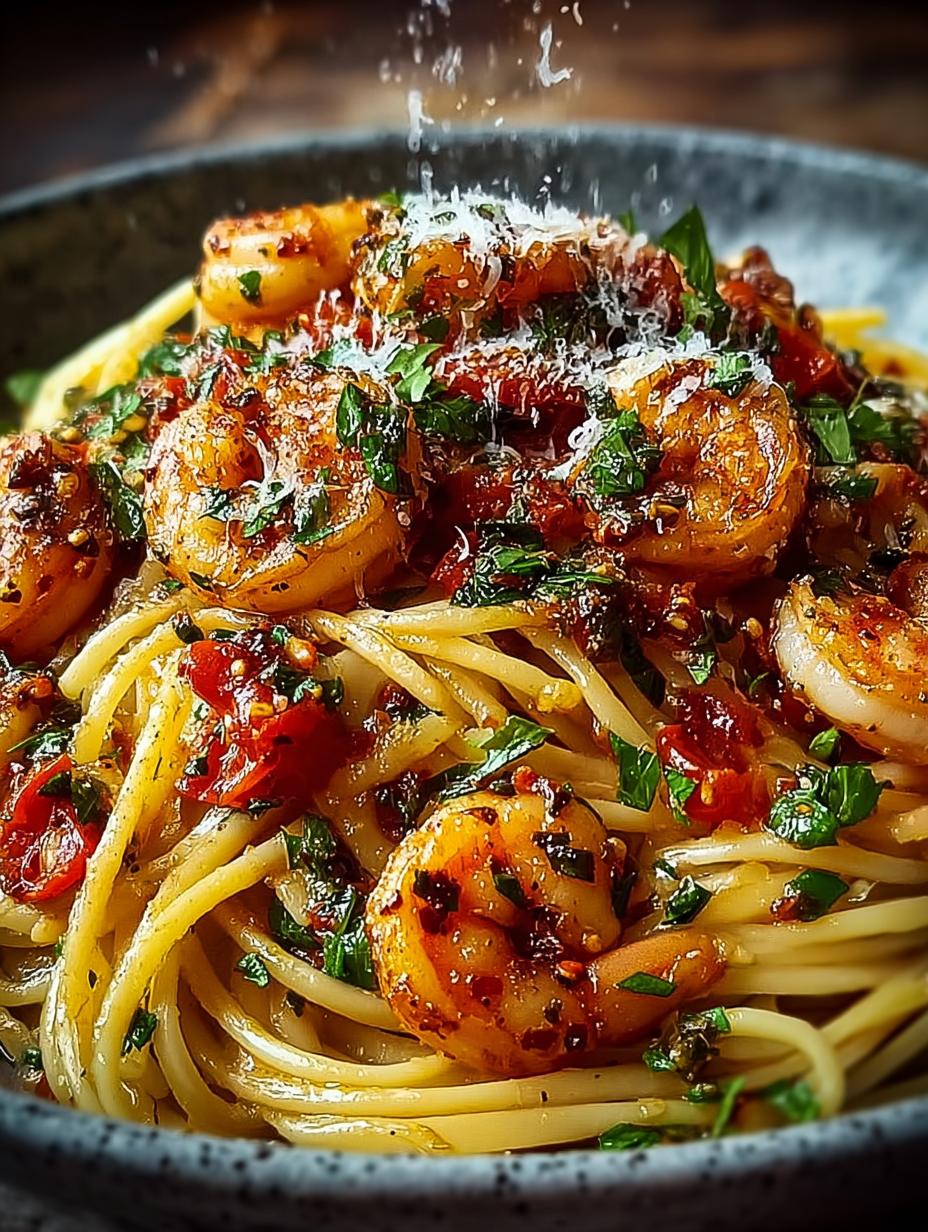 Chilli Garlic Prawn Pasta