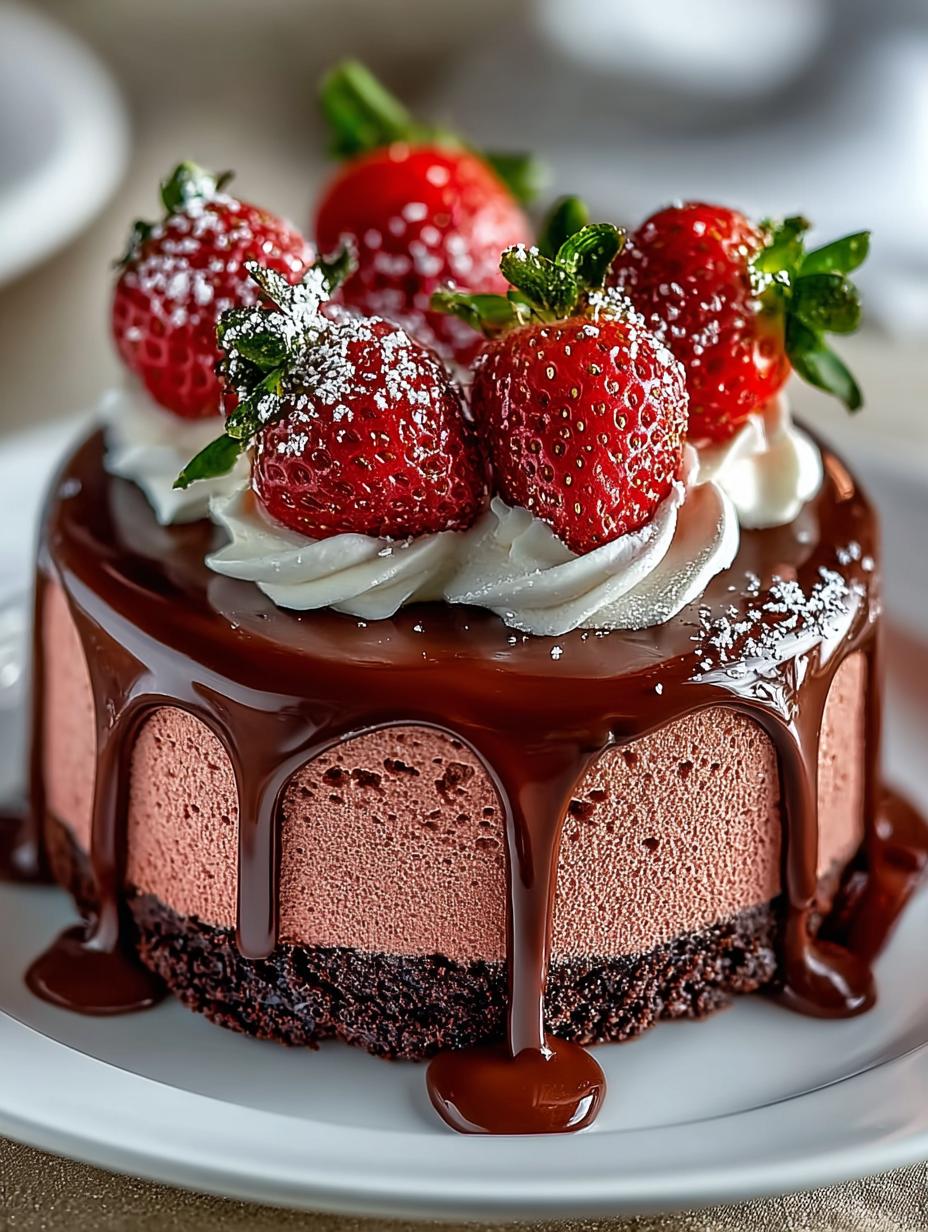 Chocolate Dipped Strawberry Mousse